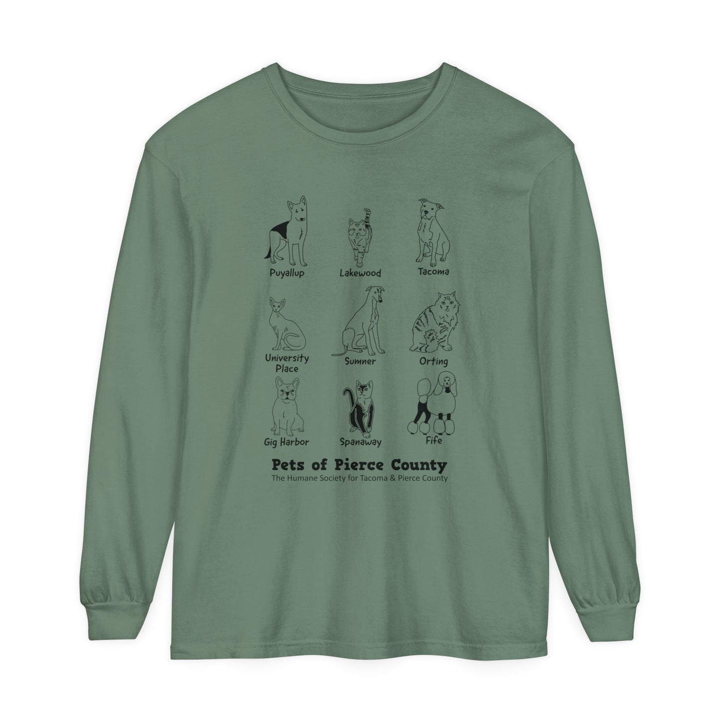 Pets of Pierce County - Comfort Colors Long Sleeve