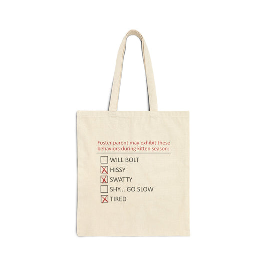 Foster Parent Behavior Warning Tote Bag