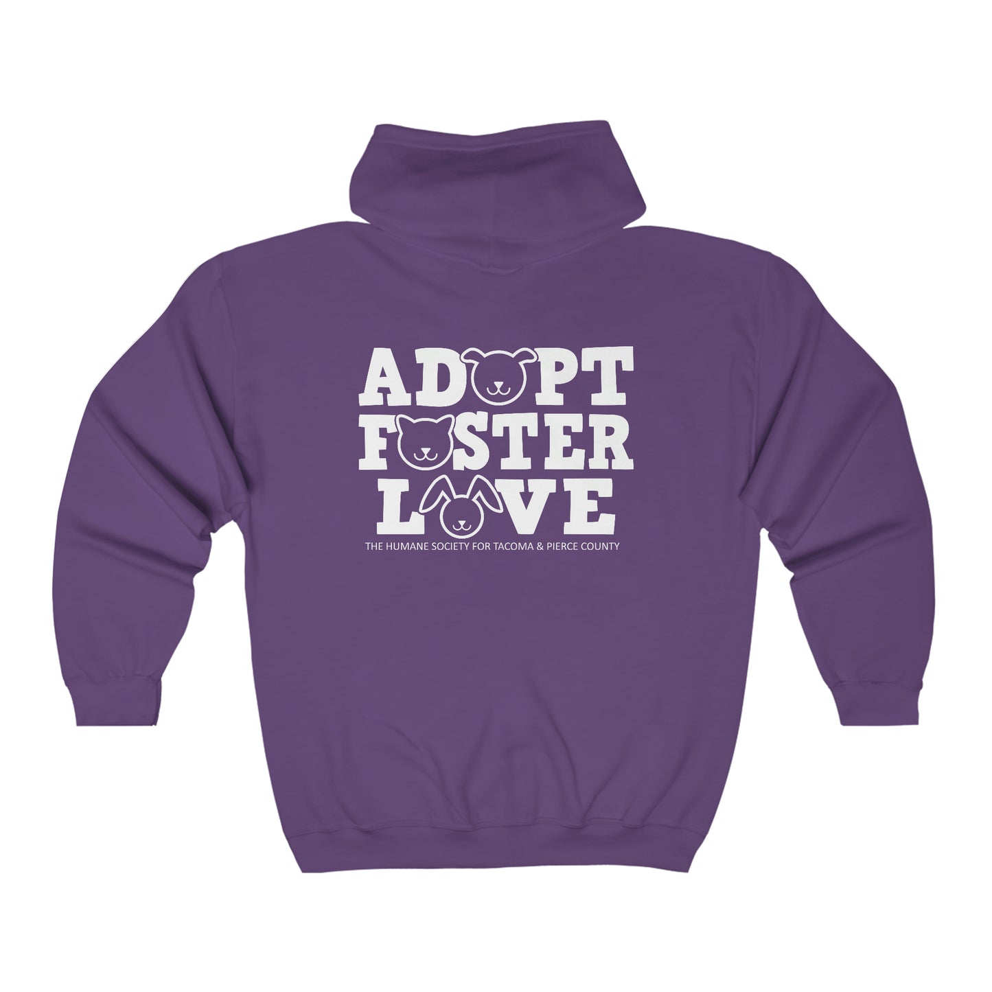 Adopt, Foster, Love Full Zip Hooded Sweatshirt